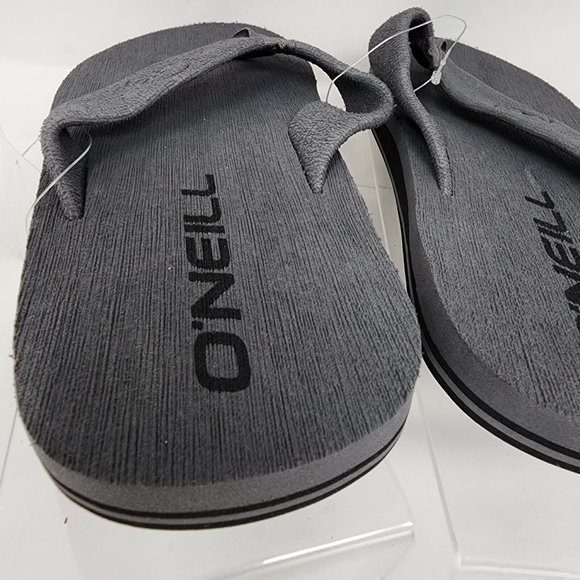 Oneill Sandals Mens 8 Grey Phluff Daddy Flip Flop Comfort Soft Beach Pool Shoes - Picture 5 of 8